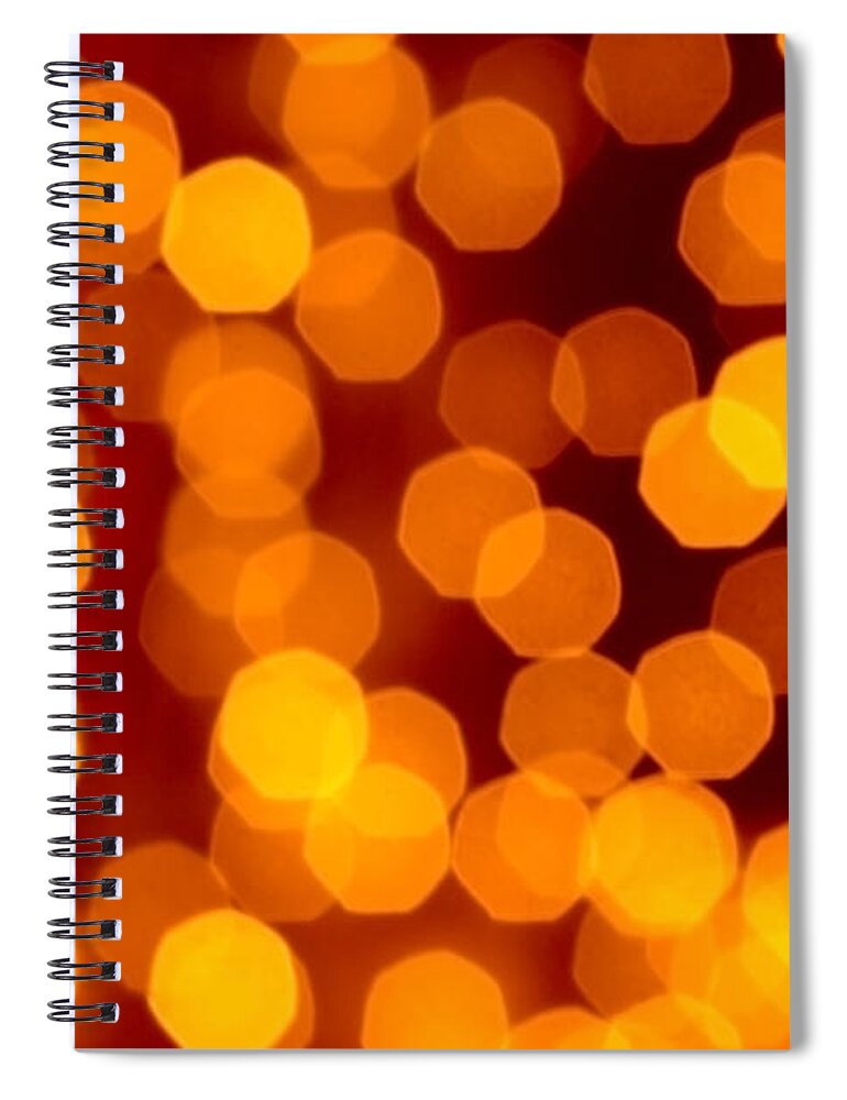 Abstract Spiral Notebook featuring the photograph Blurred Christmas Lights by Carlos Caetano