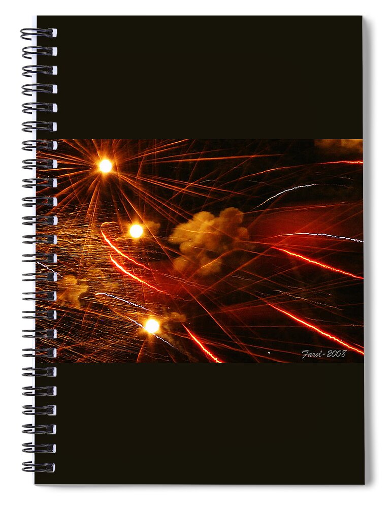 Fireworks Spiral Notebook featuring the photograph Bombs Bursting in Air by Farol Tomson
