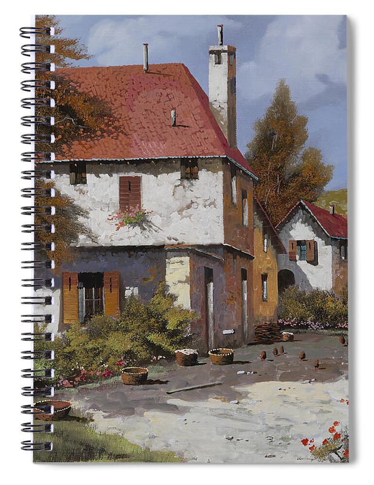 Landscape Spiral Notebook featuring the painting Borgogna by Guido Borelli