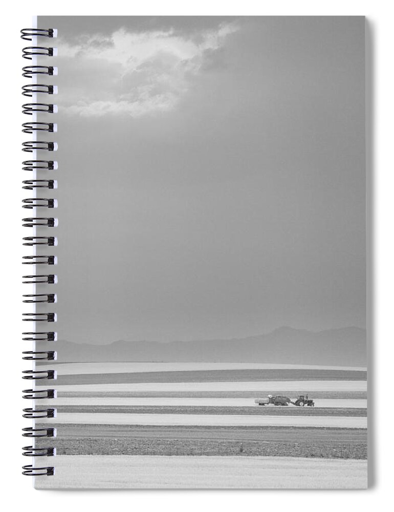 Portrait Spiral Notebook featuring the photograph Boulder County Colorado Farming Black and White by James BO Insogna