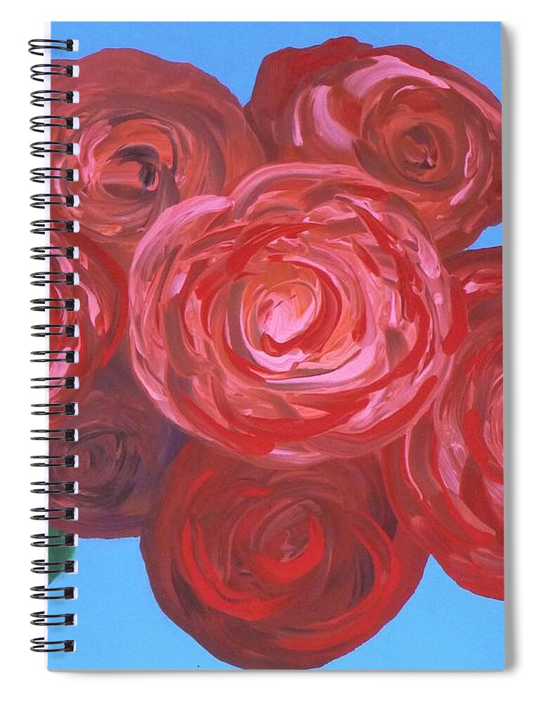 Mother's Day Spiral Notebook featuring the painting Bouquet of Roses by Alys Caviness-Gober