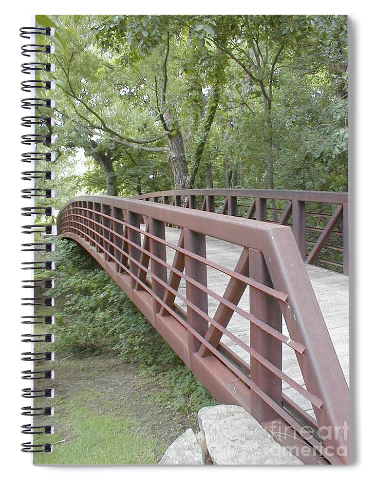 Bridge Spiral Notebook featuring the photograph Bridge to Beyond by Vonda Lawson-Rosa