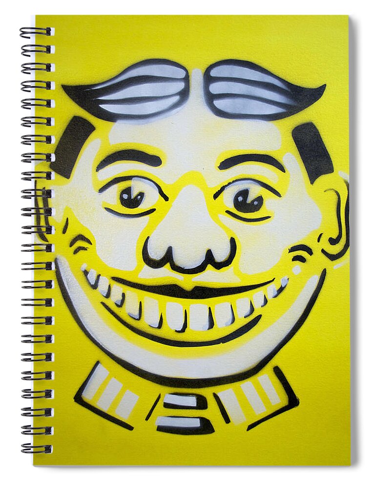 Tillie Of Asbury Park Spiral Notebook featuring the painting Bright white yellow Tillie by Patricia Arroyo