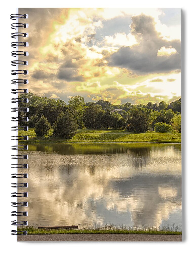 Landscape Spiral Notebook featuring the photograph Broemmelsiek Park Lake by Bill and Linda Tiepelman