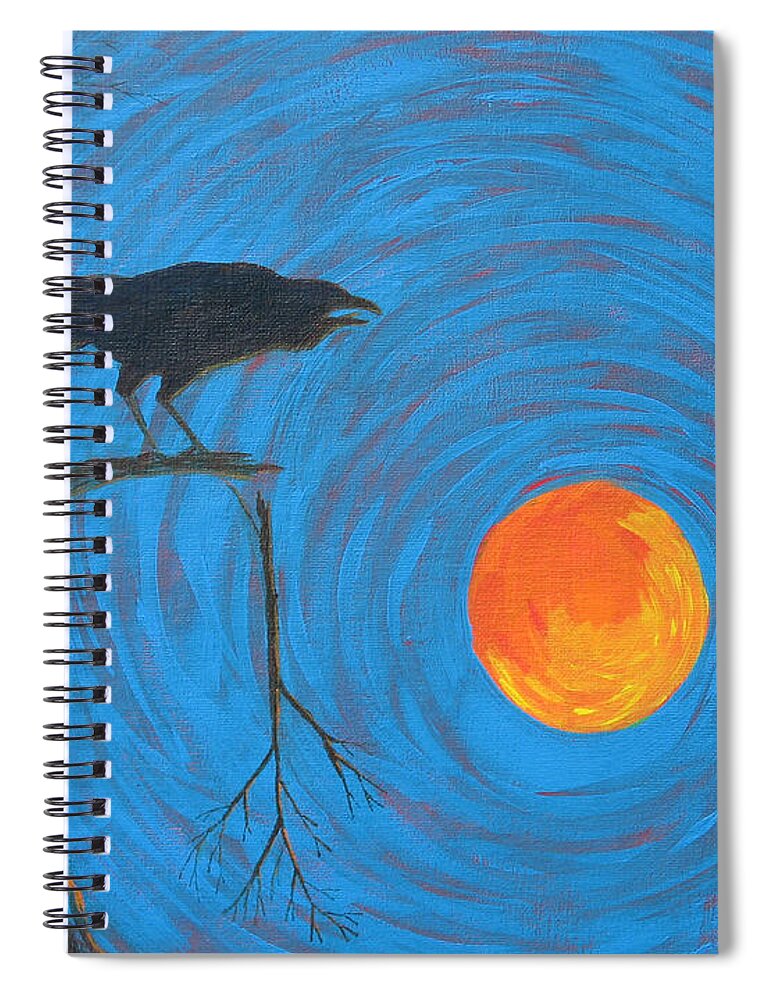 Crow Spiral Notebook featuring the painting Broken Branch by Jackie Irwin