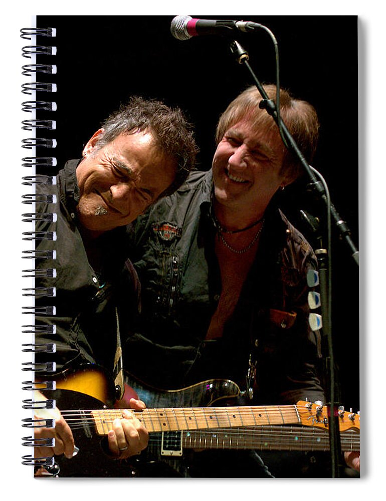 Bruce Springsteen Spiral Notebook featuring the photograph Bruce Springsteen and Danny Gochnour by Jeff Ross