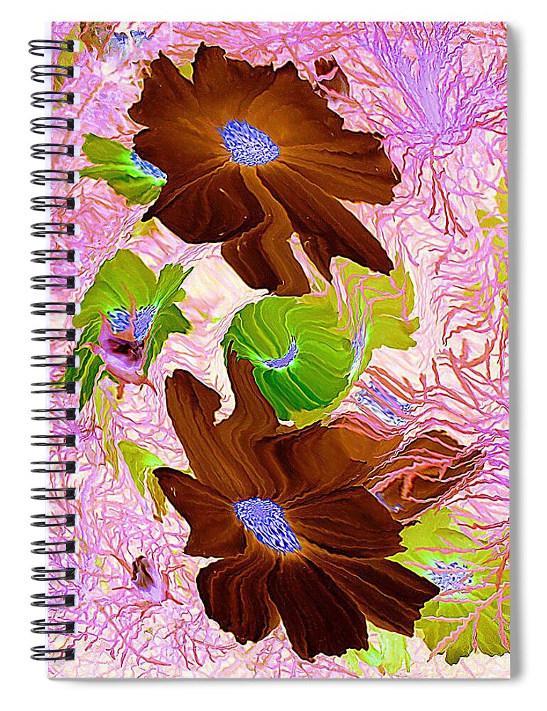 Flowers Spiral Notebook featuring the painting Burgundy Flowers by Richard James Digance