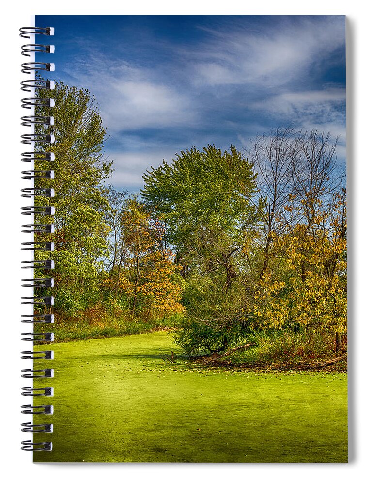 Ahden Knight Hampton Memorial Lake Spiral Notebook featuring the photograph Busch Wildlife Swampy Autumn by Bill and Linda Tiepelman