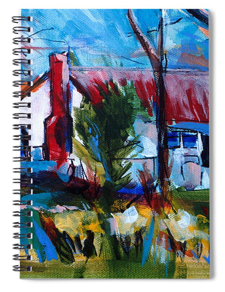 Watkinsville Spiral Notebook featuring the painting Buttlers House by John Gholson
