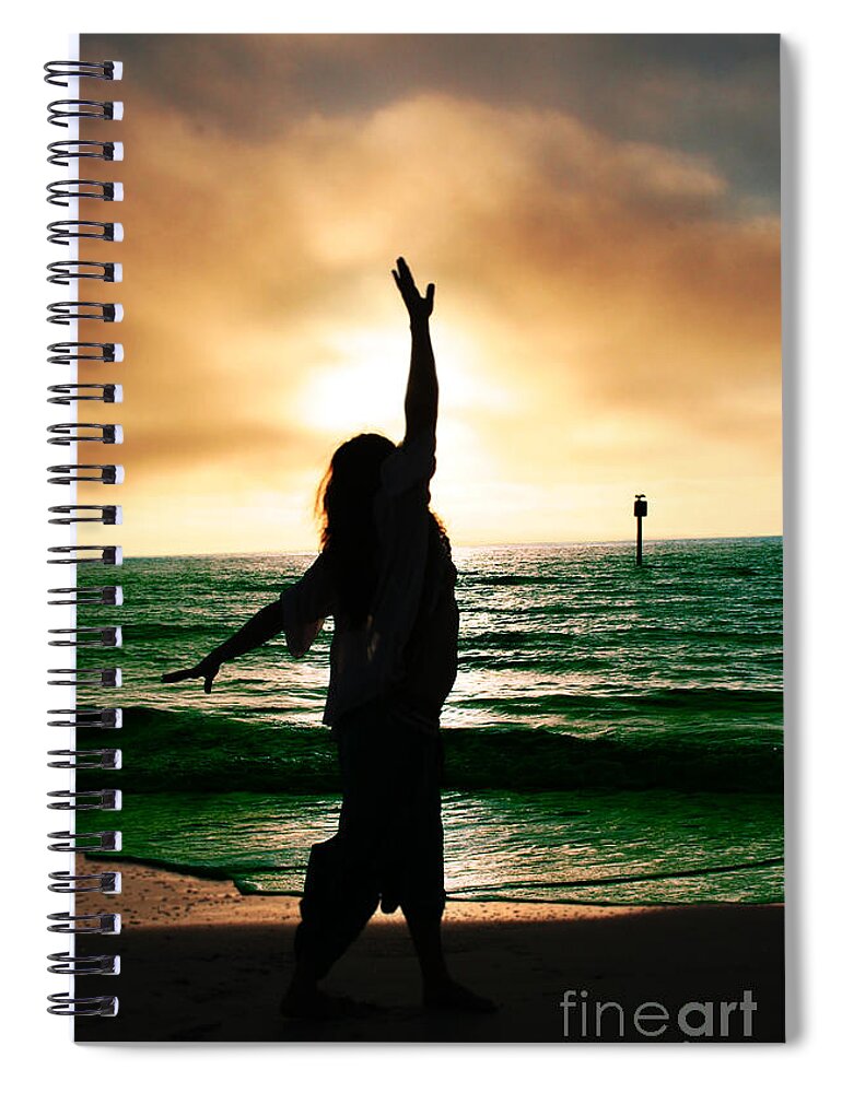 Dark Spiral Notebook featuring the photograph Call To The Goddess I by Recreating Creation