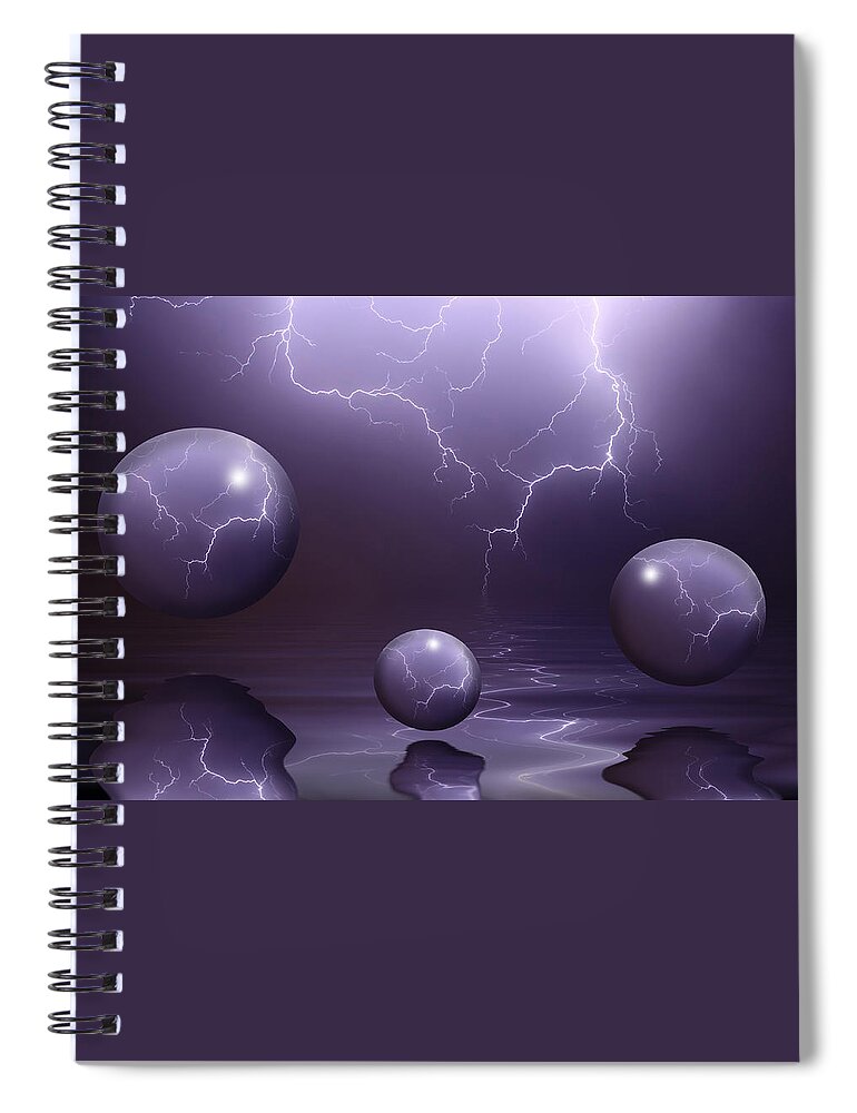 Lightning Spiral Notebook featuring the photograph Calm Before The Storm by Shane Bechler