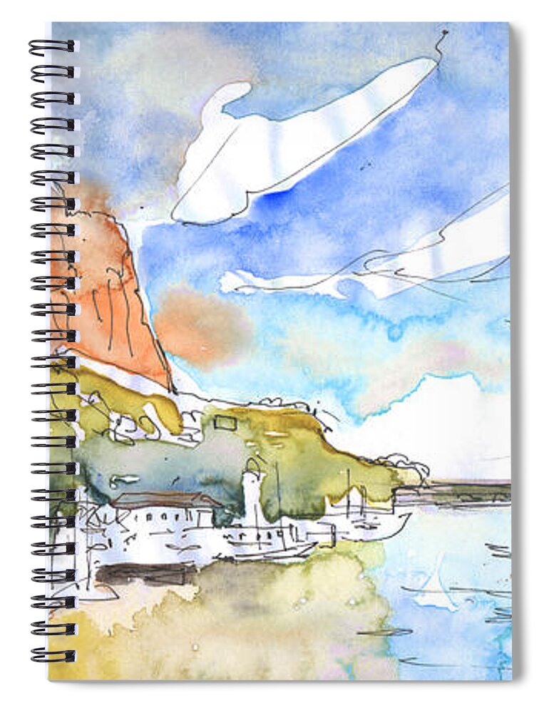 Travel Spiral Notebook featuring the painting Calpe Harbour 06 by Miki De Goodaboom
