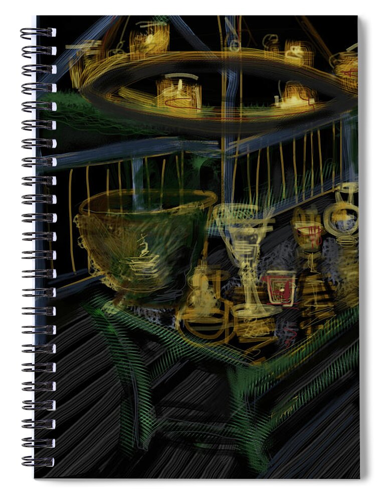 Candle Spiral Notebook featuring the mixed media Candle Glow by Russell Pierce