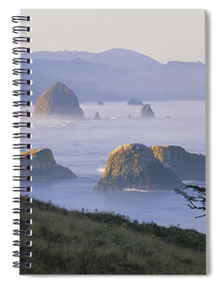 Nature Spiral Notebook featuring the photograph Cannon Beach by Chromosohm Media Inc and Photo Researchers