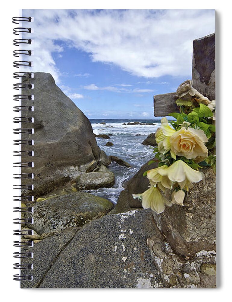 Aruba Spiral Notebook featuring the photograph Caribbean Monument of Death by David Letts