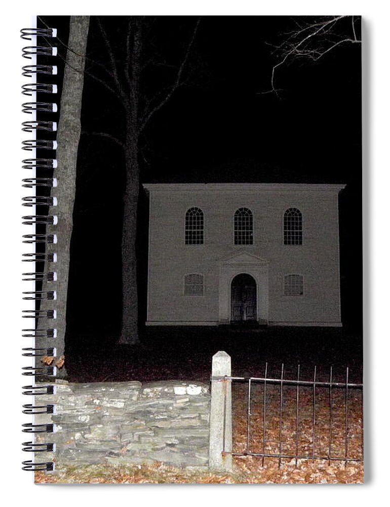 Cemetery Spiral Notebook featuring the photograph Cemetery on a full moons night by Kim Galluzzo