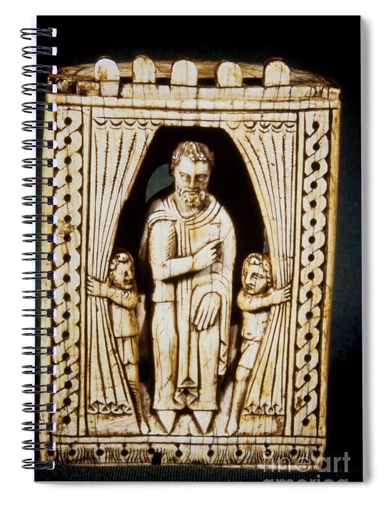 11th Century Spiral Notebook featuring the photograph CHESS PIECE, 11th-12th C by Granger