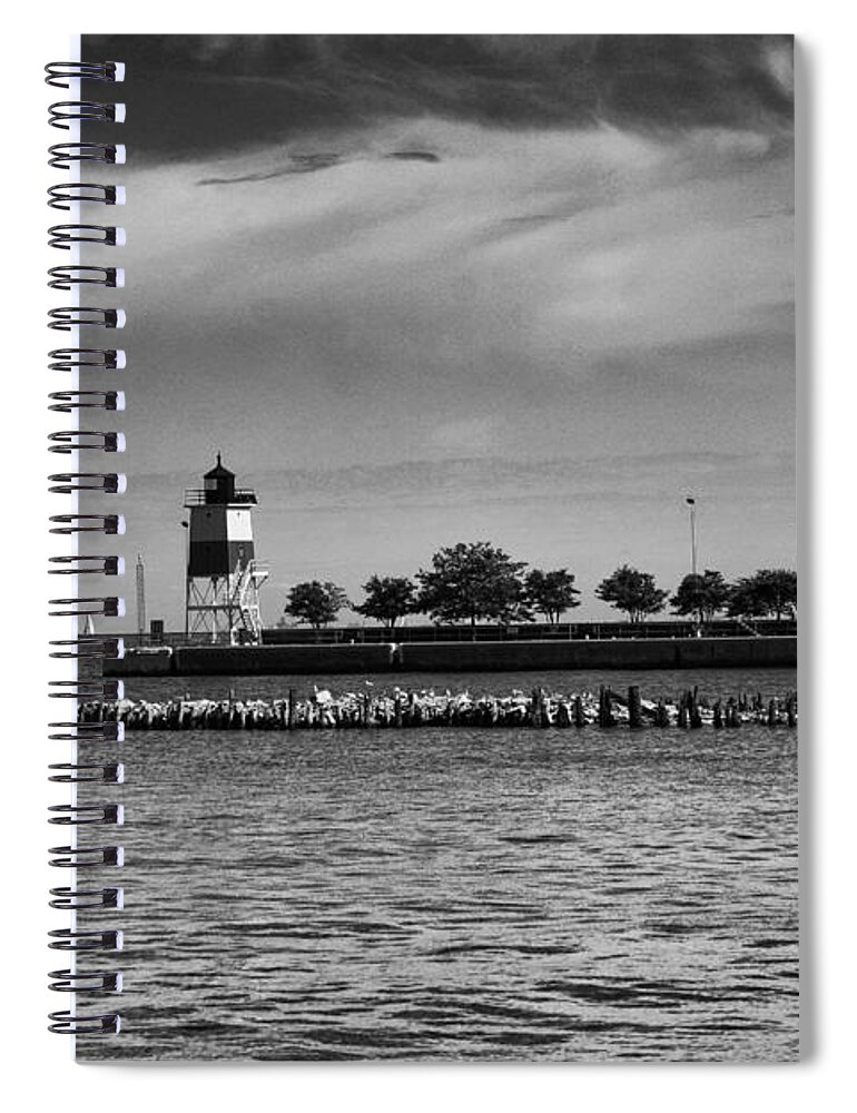 Chicago Spiral Notebook featuring the photograph Chicago Lighthouse by Leslie Leda