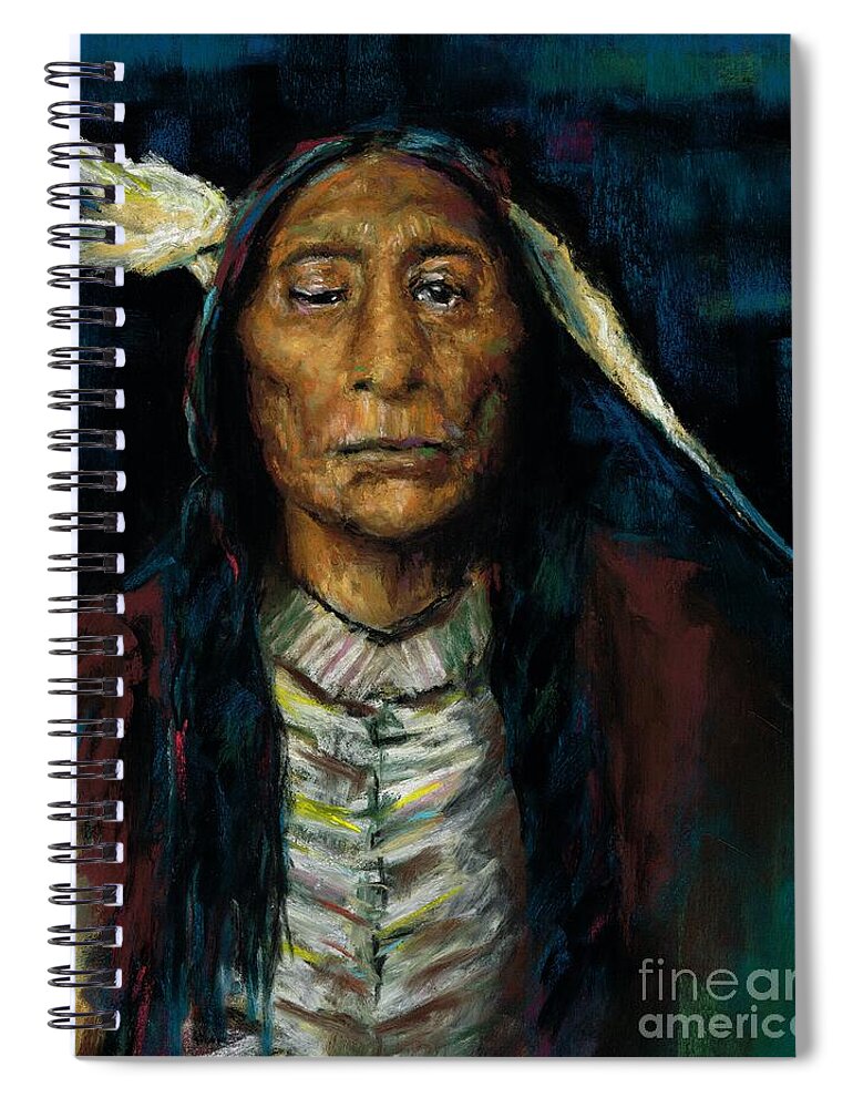 Native American Spiral Notebook featuring the painting Chief Blackfeet by Frances Marino