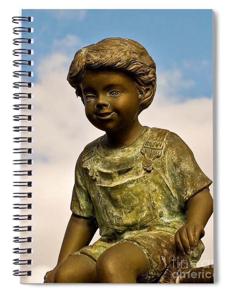 Statue Spiral Notebook featuring the photograph Child in the Clouds by Al Powell Photography USA