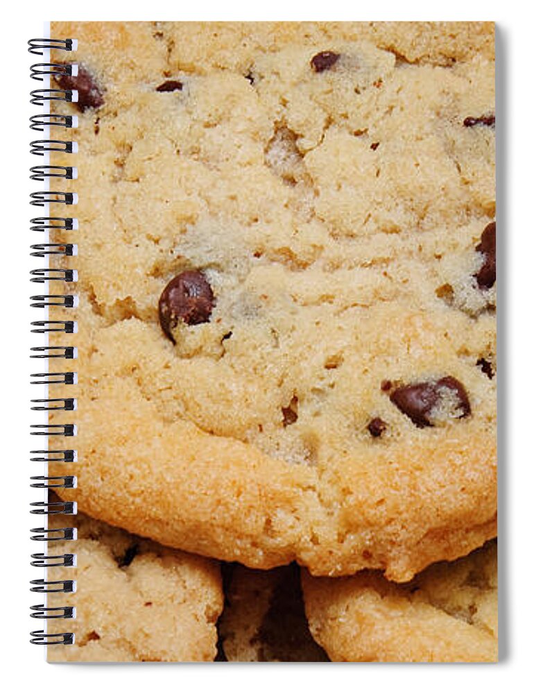 Andee Design Chocolate Chip Cookie Spiral Notebook featuring the photograph Chocolate Chip Cookies Pano by Andee Design
