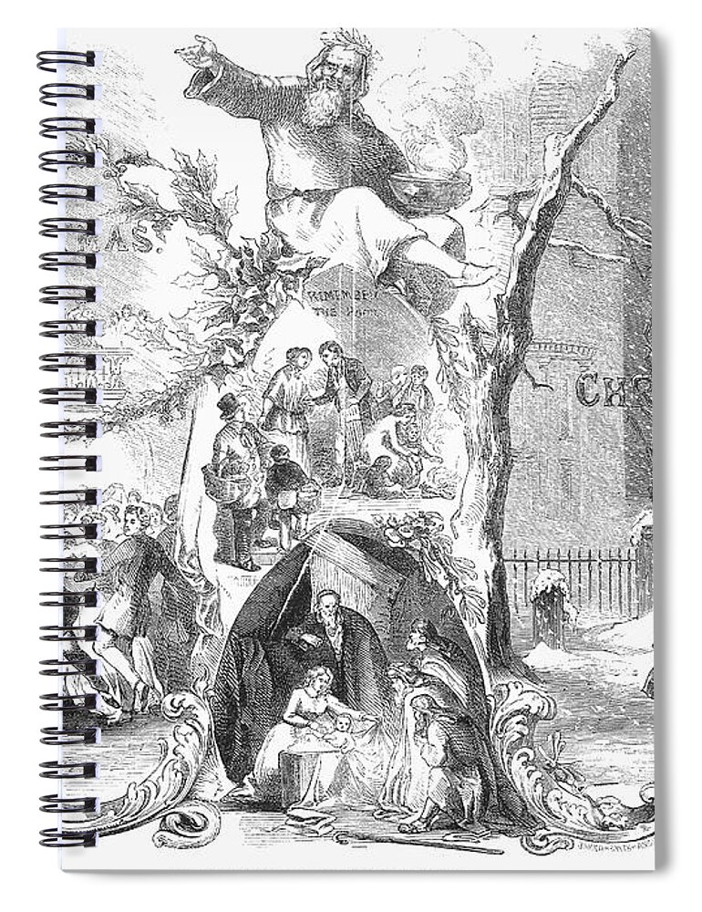 1852 Spiral Notebook featuring the photograph Christmas Allegory, 1852 by Granger