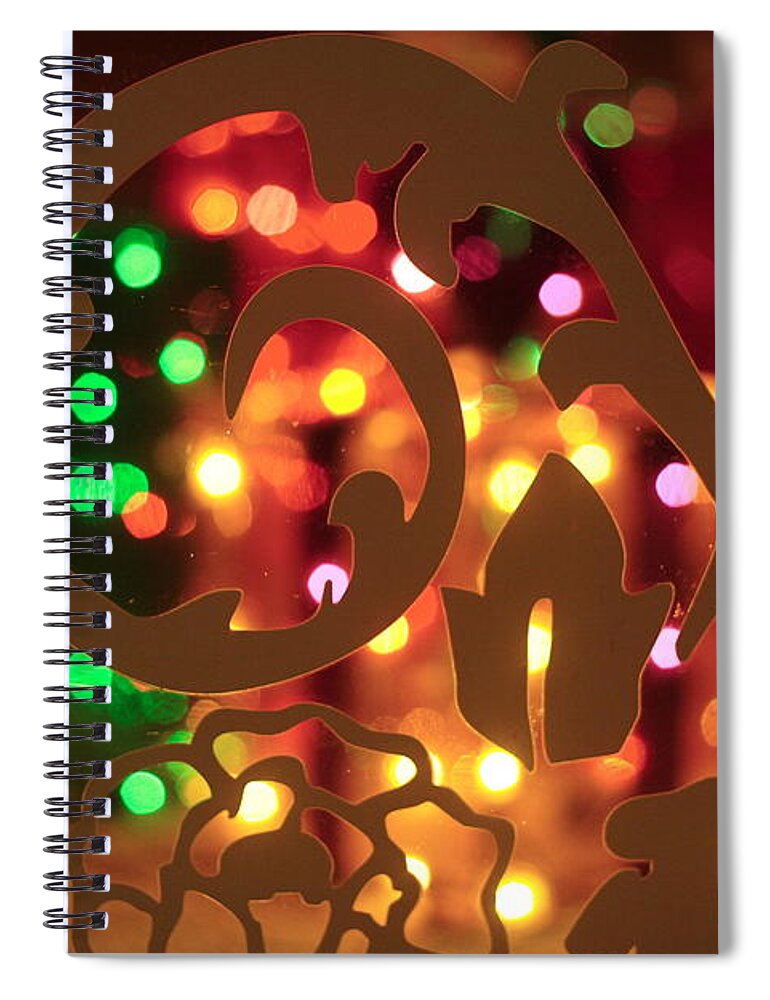 Christmas Spiral Notebook featuring the photograph Christmas lights 1 by Toni Hopper