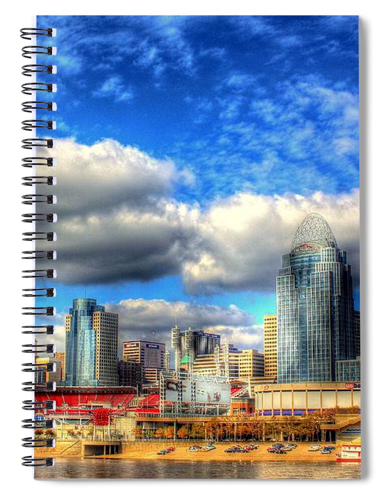 Cincinnati Spiral Notebook featuring the photograph Cincinnati Skyline 2012 - 2 by Jeremy Lankford