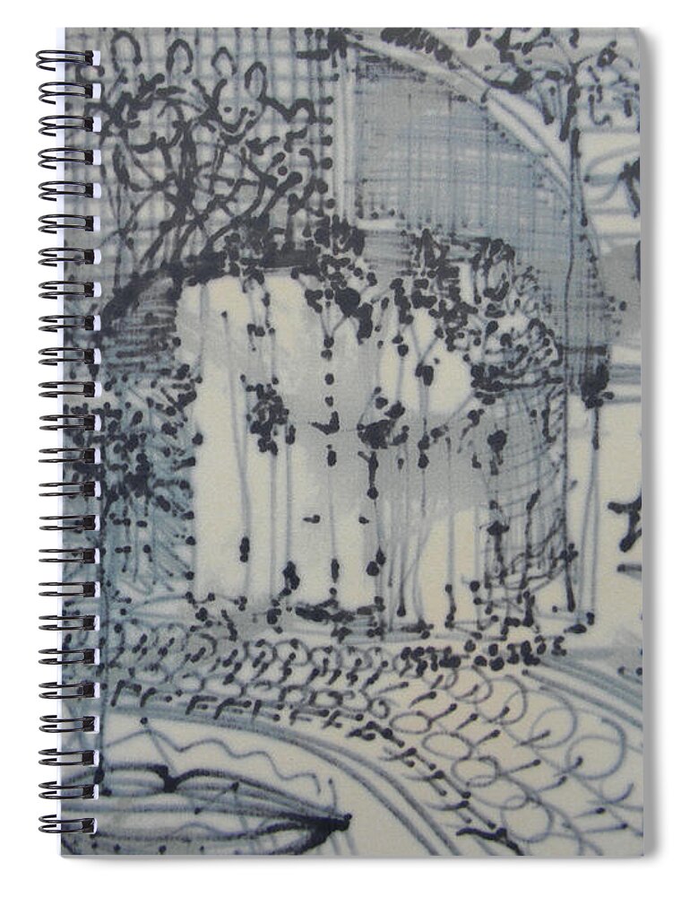 Toronto Spiral Notebook featuring the drawing City Doodle by Marwan George Khoury