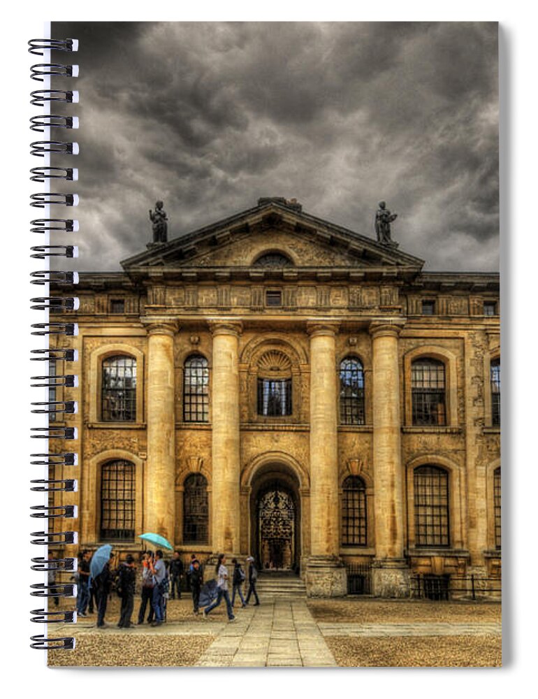 Yhun Suarez Spiral Notebook featuring the photograph Clarendon Building - Oxford by Yhun Suarez