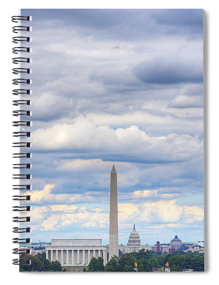 Metro Spiral Notebook featuring the photograph Clouds Over Washington DC by Metro DC Photography