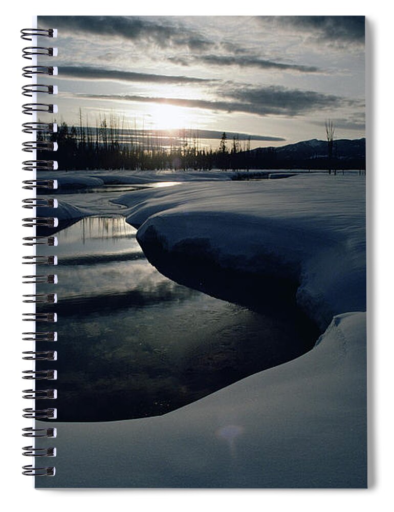Mp Spiral Notebook featuring the photograph Clouds Reflecting In Still River Waters by Michael Quinton