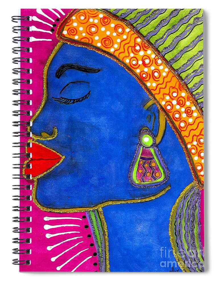 Woman Spiral Notebook featuring the painting Color Me VIBRANT by Angela L Walker