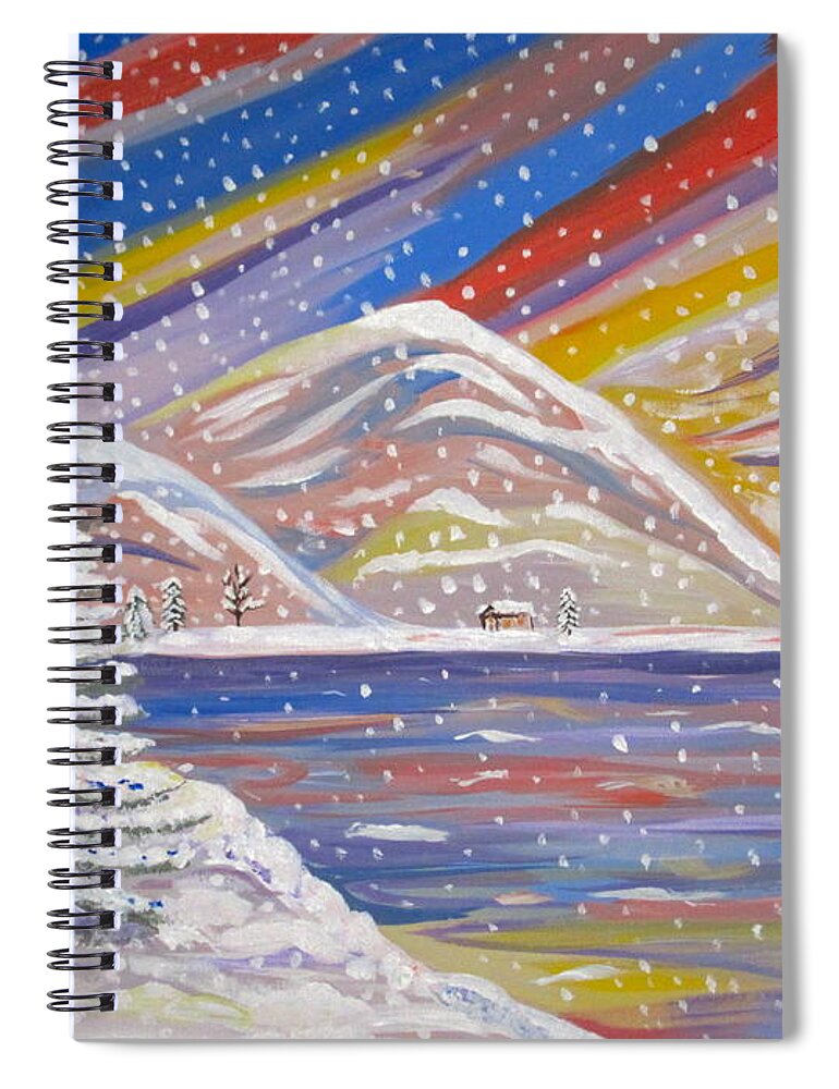 Lots Of Snow Spiral Notebook featuring the painting Colorful Snow by Phyllis Kaltenbach