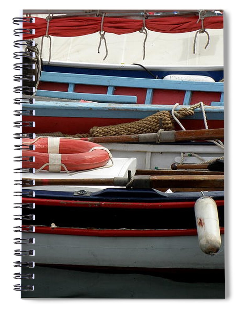 Boats Spiral Notebook featuring the photograph Colorful Wooden Boats by Lainie Wrightson