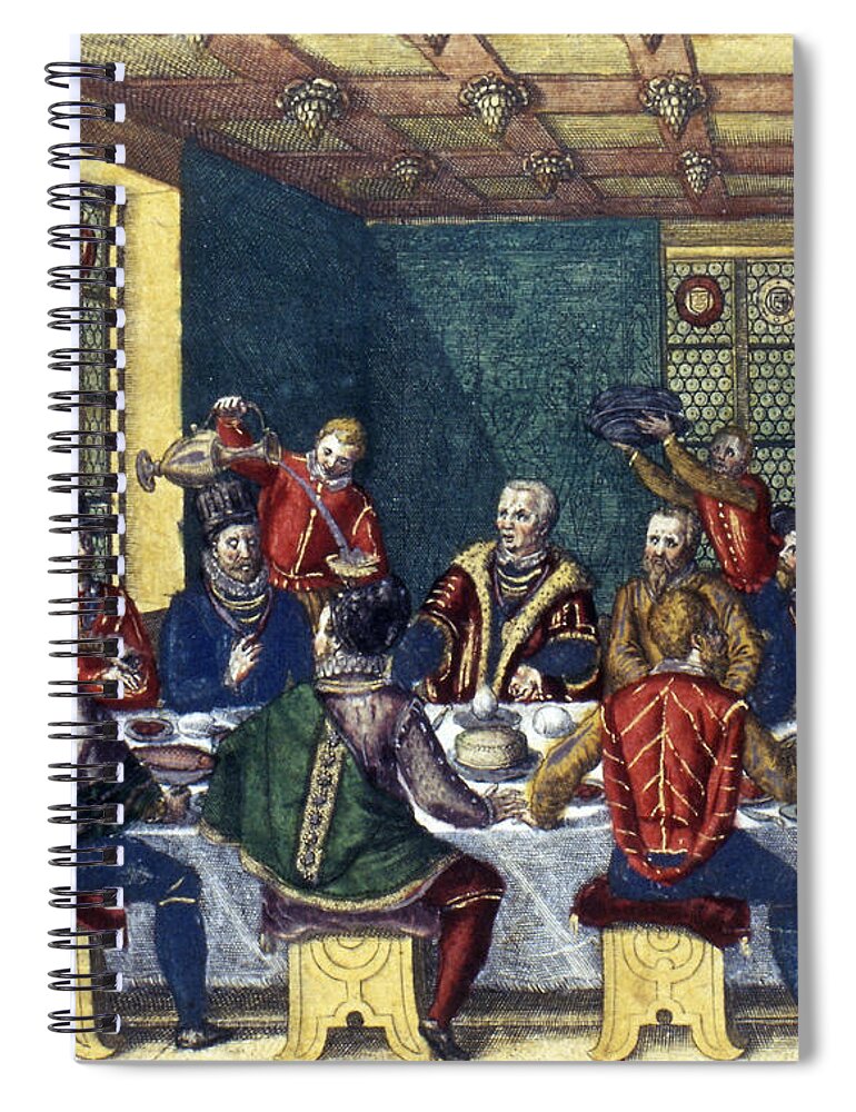 1590 Spiral Notebook featuring the photograph Columbus And The Egg by Granger