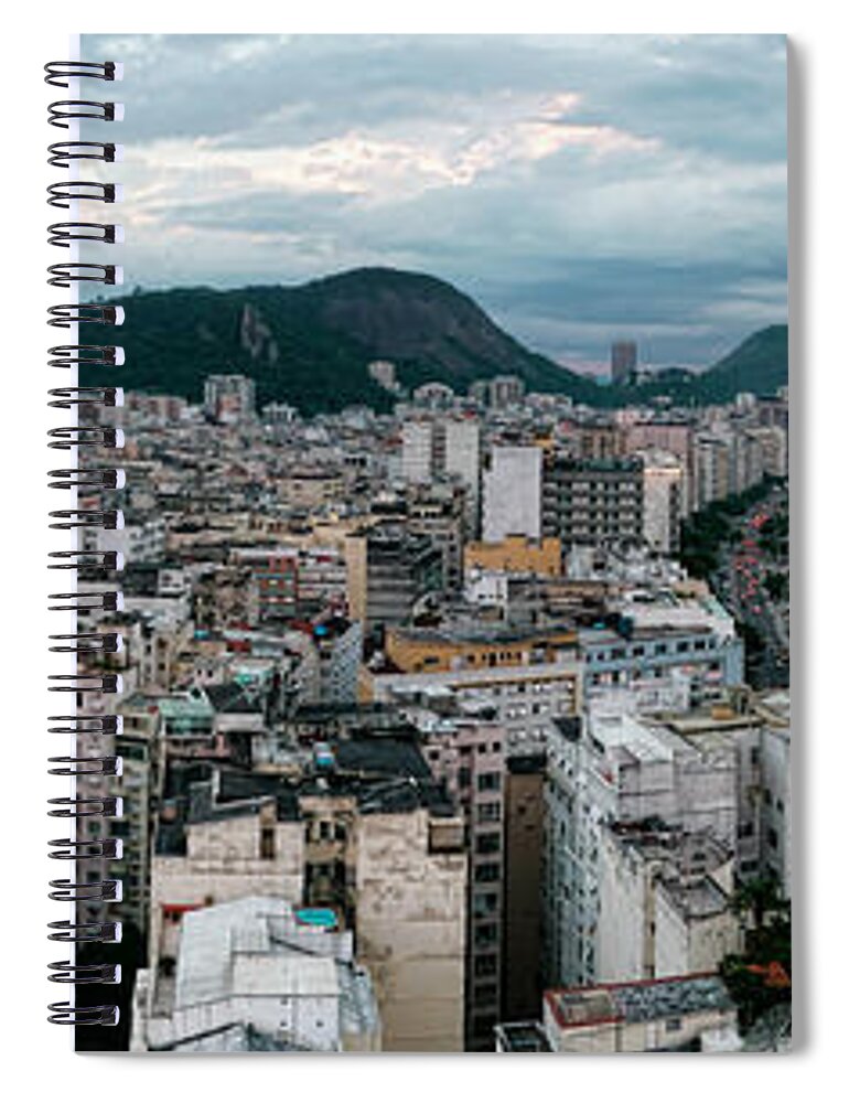 Panoramic Spiral Notebook featuring the photograph Copacabana Sunset by S Paul Sahm