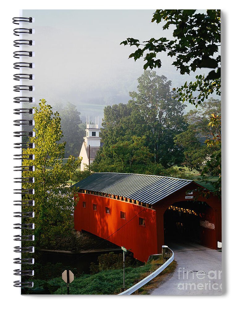 Arlington Spiral Notebook featuring the photograph Covered Bridge by Rafael Macia and Photo Researchers