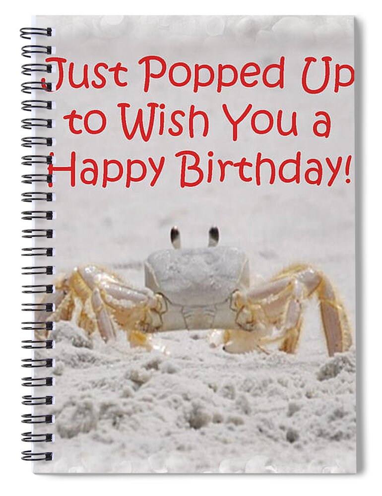 Fiddler Spiral Notebook featuring the photograph Crab Happy Birthday by Judy Hall-Folde