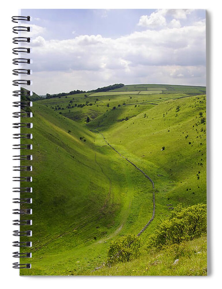 Derbyshire Spiral Notebook featuring the photograph Cressbrook Dale from Mires Lane by Rod Johnson