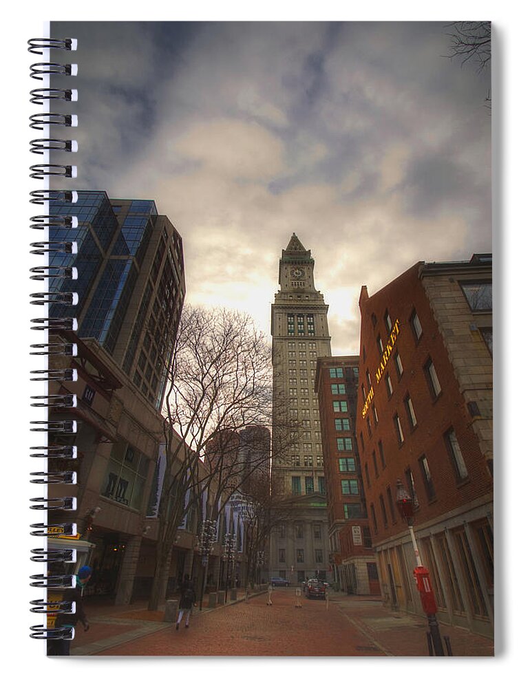 Massachusetts Spiral Notebook featuring the photograph Custom House by Joann Vitali