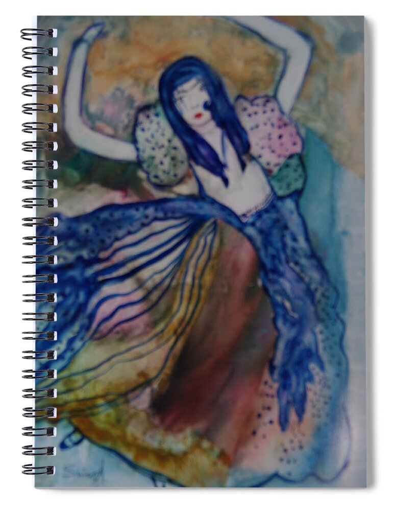 Girl Spiral Notebook featuring the painting Dance with me by Sima Amid Wewetzer