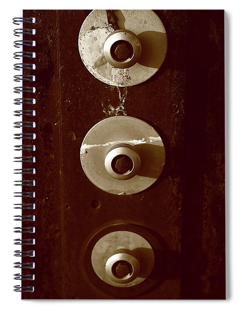 Roche Harbor Spiral Notebook featuring the photograph Deco Dial Wall Sconce by Lorraine Devon Wilke