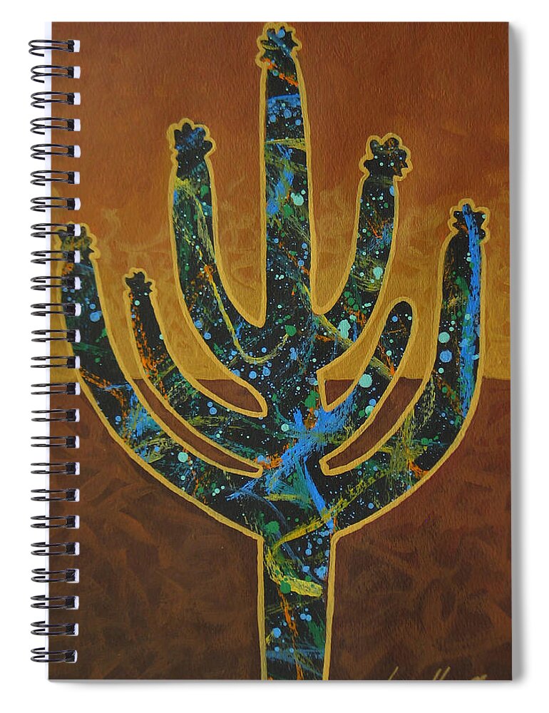 Cactus Spiral Notebook featuring the painting Desert Brown by Lance Headlee