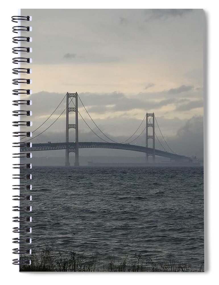 Bridge Spiral Notebook featuring the photograph Disappearing in the Mist by Keith Stokes