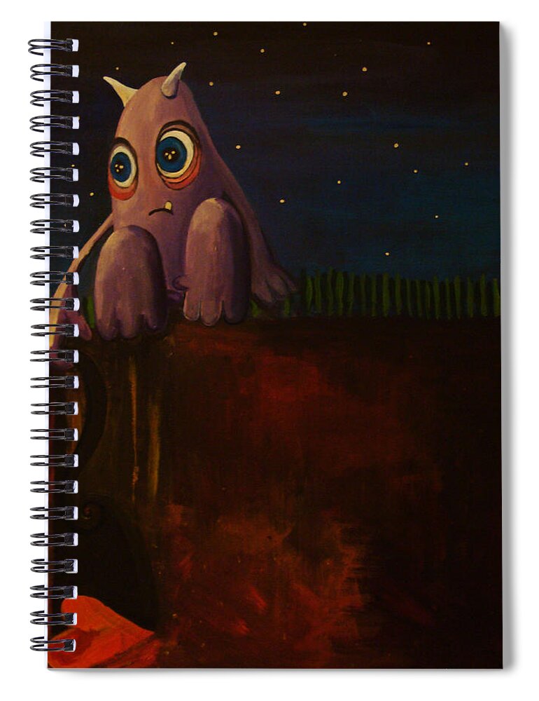 Monster Spiral Notebook featuring the painting Disconnecting by Mindy Huntress