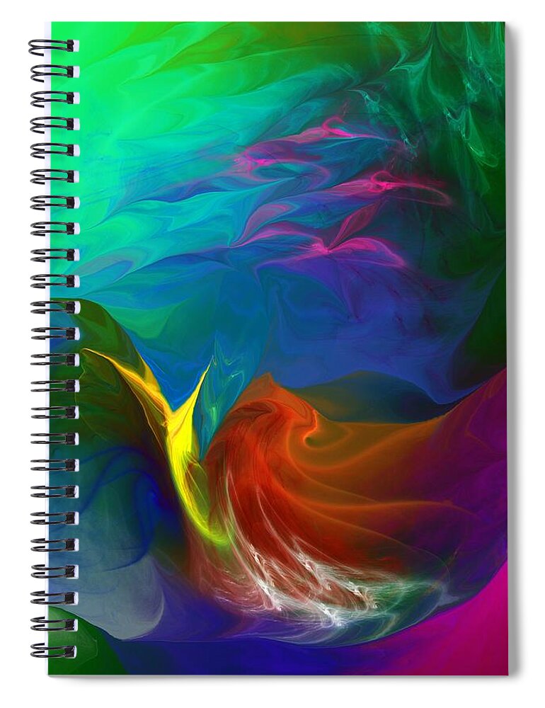 Fine Art Spiral Notebook featuring the digital art Dive Fantasy by David Lane
