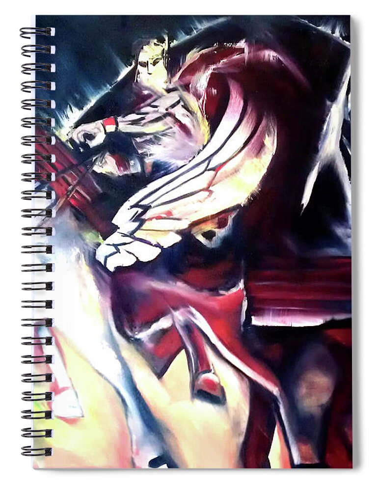 Chariot Spiral Notebook featuring the painting Divine Madness by John Gholson