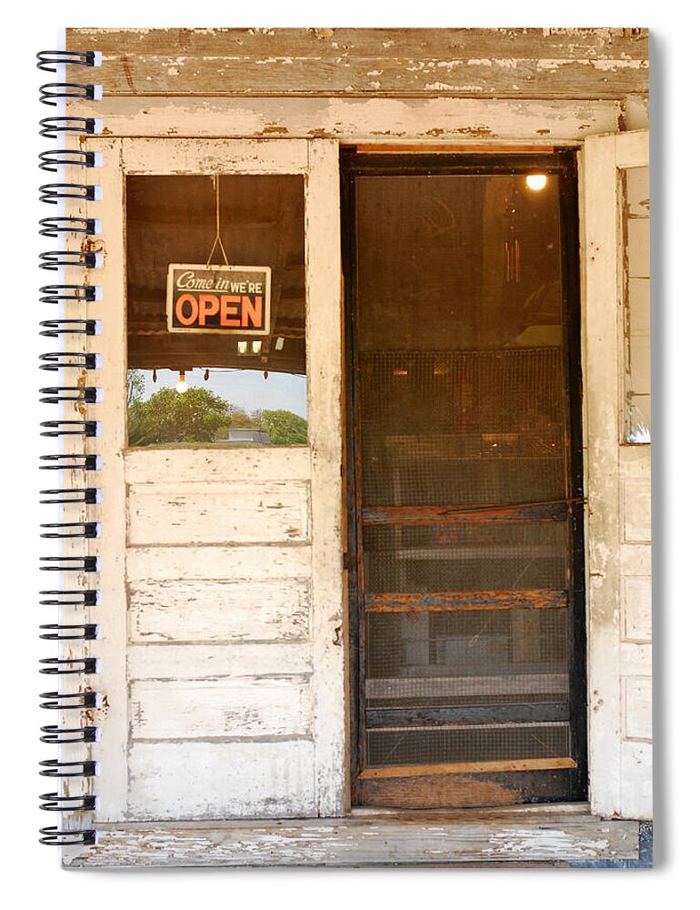 Texas Country Store Spiral Notebook featuring the photograph Door to a Country Store by Connie Fox