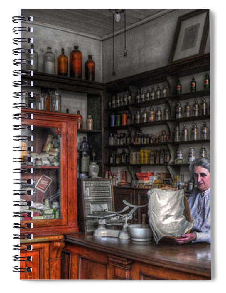 Art Spiral Notebook featuring the photograph Doo's Chemist by Yhun Suarez